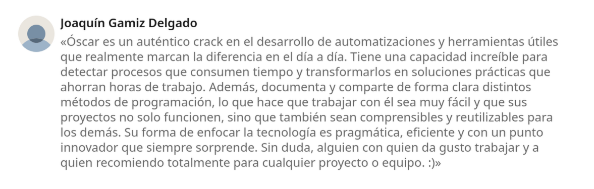 Recomendación de LinkedIn 8